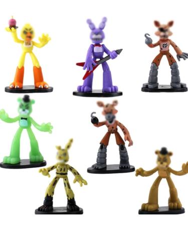 7PCS Night Bear Mini Figures Night Bear Cake Toppers Cake Decoration Mini Freddy's Figures Set for Boys Girls Birthday Party Babay Showers Celebration Supplies