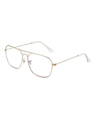 JM plane blue light blocks computer glasses space eye protection video eyeglasses anti glare ladies men's gold frame clear temple tips