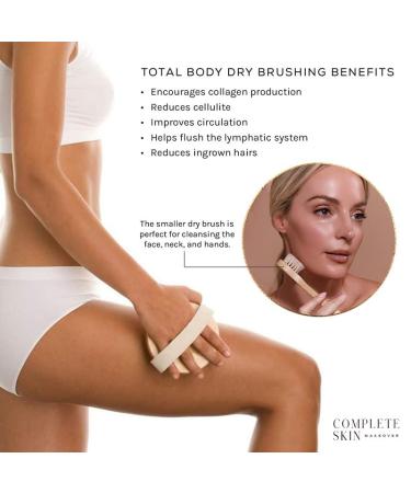 CSM Dry Brushing Body Brush Set - Natural Bristle Exfoliating Brushes for Soft Skin, Lymphatic Drainage, Cellulite & Circulation - Includes 1 Face Brush & 1 Body Brush Kit - Buy Online on SooperMarket.com