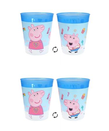 Palleon Peppa cups for children - set of 4 drinking cups made of BPA-free plastic - 250 ml capacity
