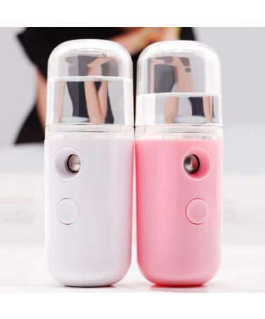 WOONEKY 2pcs USB Charging Steamer Mini Face Steamer Humidifier Face Sprayer Cool Facial Mister Pink - Buy Online on SooperMarket.com