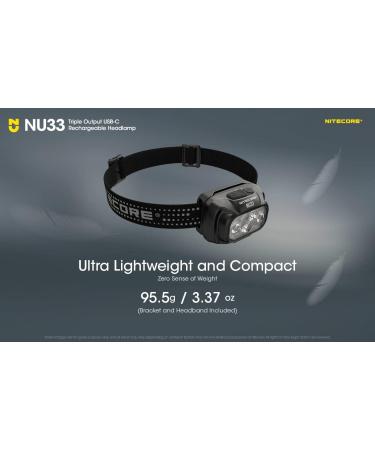Nitecore NU33 Rechargeable Headlamp 700 Lumen USB-C with Red Light and Reading Lights | Includes Lumen Cable Organizer - Buy Online on SooperMarket.com