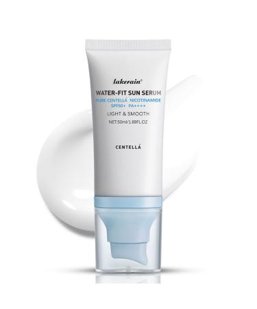 Sunscreen SPF 50 Hyalu Cica Water-Fit Sun Serum Face Sun Screen Long-Lasting Protection Cen-tella Madagascar Sunscreen NO White Cast - Dry Oily Skincare (Blue 1)