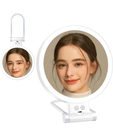 Ruuizksa 10X Magnifying Makeup Mirror with Lights and Magnification 3 Colors Desktop LED Mirror and Vanity Mirror for Travel - Buy Online on SooperMarket.com