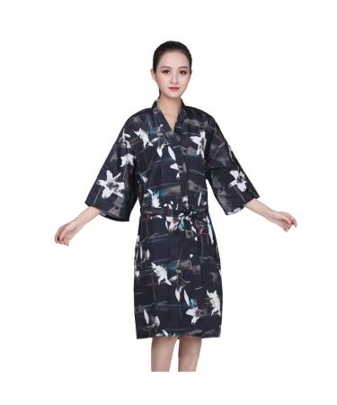 Salon Client Gown Robe Kimono Style Hair Salon Smock Hairdressing Clothes for Salon and Home