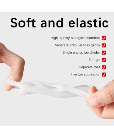 Washable Toe Separators Bunion Corrector 5 Pairs - Reduce Calluses, Relieve Pain - White - Buy Online on SooperMarket.com