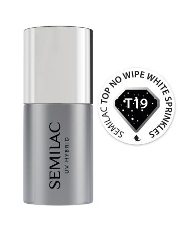 Semilac T19 Top No Wipe White Sprinkles 7 ml T19 White Sprinkles