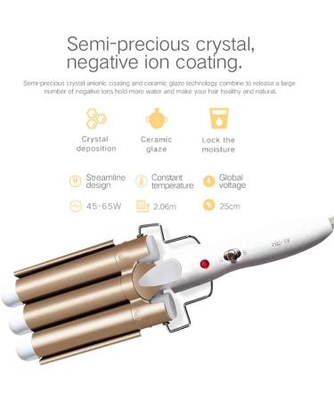 3 Barrels Wave Iron - 25mm Curling Iron with Adjustable Temperature | Fast Heating Styling Tool for All Hair Types - Buy Online on SooperMarket.com