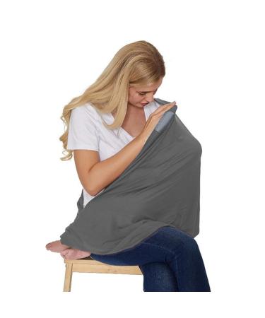 Dark Grey Nursing Cover & Poncho | Soft Cotton & Polyester Nursing Apron & Blanket for Babies | 70x85cm Ideal for Breastfeeding - Buy Online on SooperMarket.com