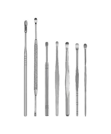 Spring Tool 1 Set 7pcs Seven Piece Ear Picking Tool Set Ear Cleaners Nursing Cleaning Tools Stainless Steel Ear Cleaner Ear Clean Tool Ear Cleaning Tools Set Stainless Steel Silver