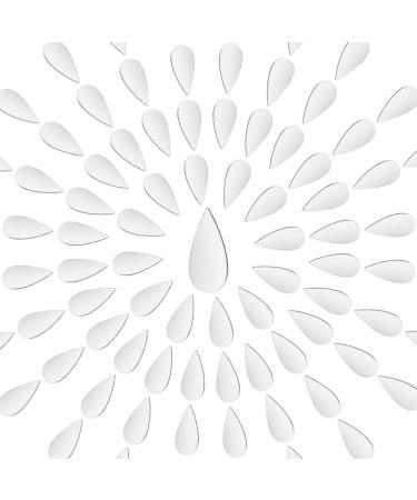 OLYCRAFT 150pcs Teardrop Craft Mirrors Small Mirror Tiles Mini Glass Mirror Tiles DIY Mirror Teardrop Mini Mirrors for Crafts Art Wall Door Home Decorations Teardrop-Mirror