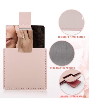 Shatterproof Stainless Steel Compact Mirror for Purses Unbreakable Mirror Travel with PU Leather Case Cover Handheld Camping Shaving Mirror for Women & Men Makeup Gift (Red) - Buy Online on SooperMarket.com