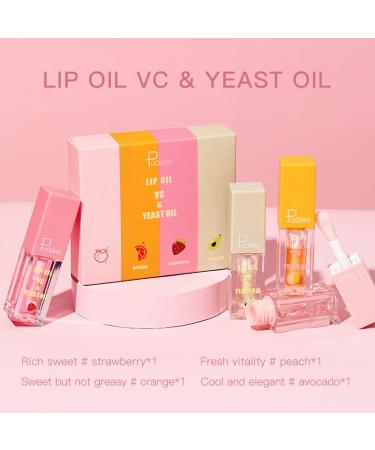 Hydrating Lip Glow Oil Set for Moisturizing and Plumping Lips - Fruit Extract Infused Lip Gloss for Dry Lip Care - Buy Online on SooperMarket.com
