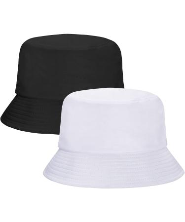 Rosoz Bucket Hat for Women Men - Summer Travel Beach Sun Hat - Unisex Black/White Outdoor Cap - Buy Online on SooperMarket.com