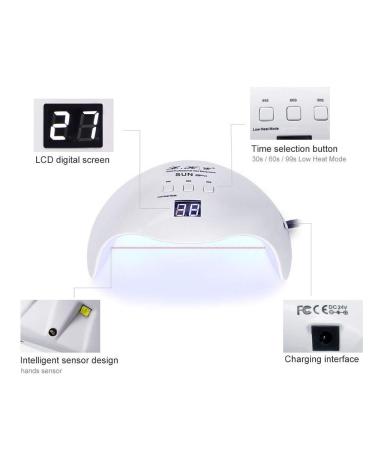Professional 40W Gel UV LED Nail Lamp Dryer | 3 Timers for Gel Nail Polish | Nail Art Tools in White - Buy Online on SooperMarket.com