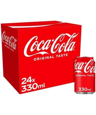 Coca-Cola Original Taste | Sparkling Soft Drink | Great Coke Taste | 330ml Cans | (Pack of 24) - Buy Online on SooperMarket.com