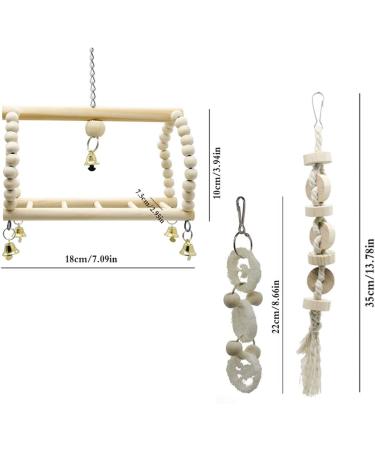 Deloky 7 Pack Bird Parrot Swing Chewing Toys - Hanging Bell Cage Toys for Small Parakeets, Cockatiels, Conures, Finches, Budgies, Macaws, Parrots, Love Birds - Buy Online on SooperMarket.com