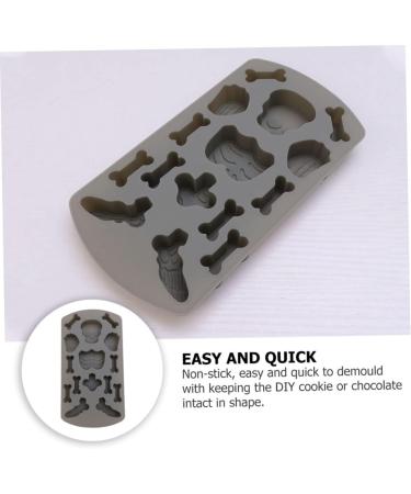 Alipis 2pcs Dessert Dark Molds Grey Bones Shape Cakes Baking Silicone Creative Skeleton Bone-Shaped Shaped - Buy Online on SooperMarket.com