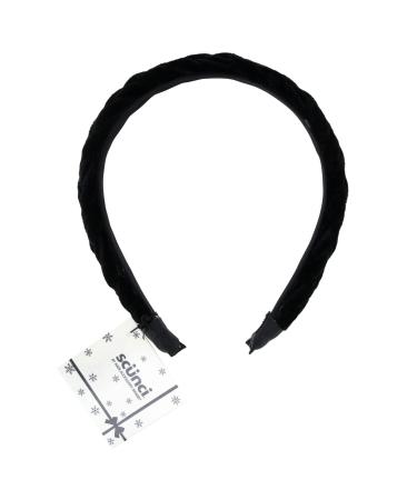 Scunci Velvet Braided Headband  Black  1-Piece