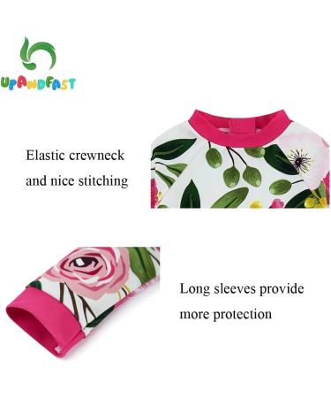 UPF 50+ Rose Flower Baby Girls Swimsuit with Snap Bottom for 9-12 Months | UV Protection Baby Swimwear - Buy Online on SooperMarket.com