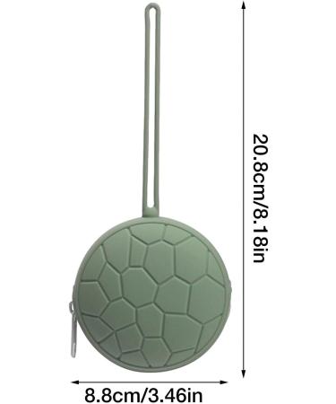 Baok Silicone Pacifier Travel Case | Portable Pacifier Holder with Zip Lanyard | Diaper Bag & Stroller Accessory in Green - Buy Online on SooperMarket.com