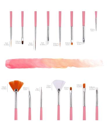 15 PCS Hanyousheng Nail Art Brush Set - Acrylic & Detail Brushes for Professional Nail Design - Ideal for Salon & Home Use - Buy Online on SooperMarket.com