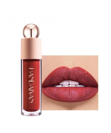 Shimmer Matte Lip Gloss Diamond Shiny Waterproof Lipstick Glitter Lipstick for Lips Eyes Cheeks (#03)