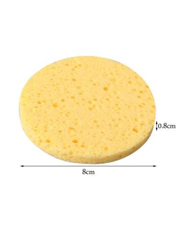 12pcs Facial Wooden Sponges - Compact Round Beauty Makeup Tools | Perfect for All Skin Tones - Yellow - Buy Online on SooperMarket.com
