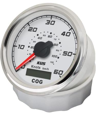 KUS GPS Speedometer Odometer Gauge 60 Knots for Boat Yacht - 85mm 12V/24V White | International Shipping Available - Buy Online on SooperMarket.com