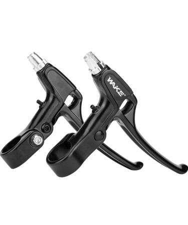 Bicycle Brake Levers 2pcs Mountain Bike Brake Handles 4 Finger 2.2cm Diameter for Most Bicycle, Road Bike, MTB, BMX, Cycling (Aluminum Alloy, Black)