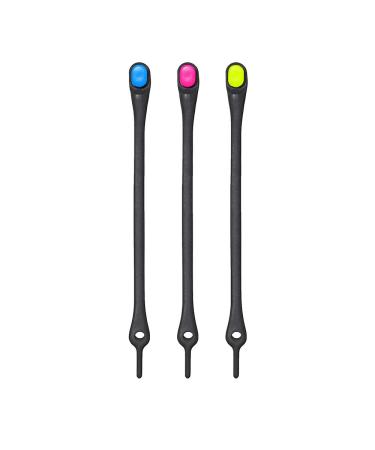 HICKIES Elastic Tie-Free Shoelaces (2.0 New) Black/Multi-Colored