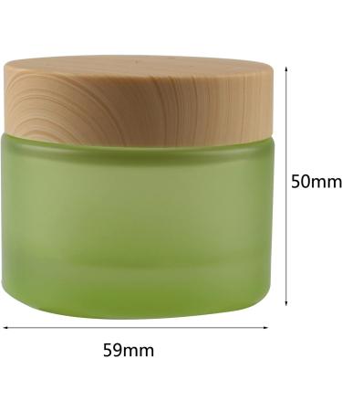 Tianzd 6 Pieces Empty 50ml Green Glass Cream Cans with Lid | Cosmetic Storage & Spatula Set | Ideal for Skin Care & Beauty Products - Buy Online on SooperMarket.com