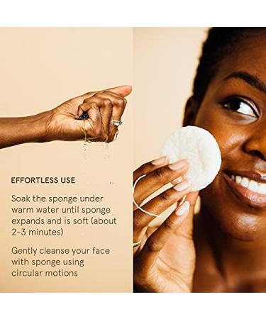 Grace & Stella Konjac Facial Sponges with Activated Bamboo Charcoal - Vegan Exfoliating Face Sponge for Men & Women - Makeup Removal and Dead Skin Exfoliation - Buy Online on SooperMarket.com