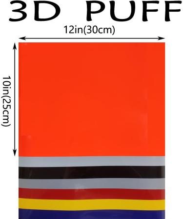 3D Puff Heat Transfer Vinyl Sheets 12x10 Foaming HTV Press Film for DIY T-shirt Clothes - Assorted Colors - Buy Online on SooperMarket.com
