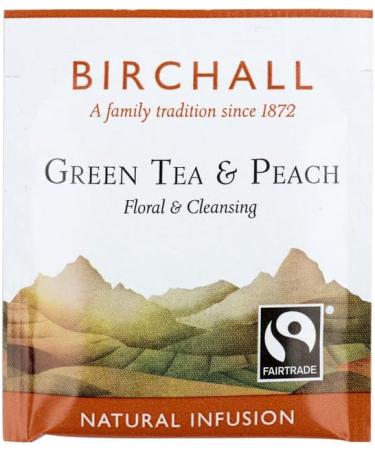 Birchall Pure Green Tea & Peach Green Tea with a Touch of Peach Antioxidants Green Tea & Peach Bags Bursting with Full Flavour 6 Boxes Of 25 Enveloped Plant-Based Tea Bags - Buy Online on SooperMarket.com