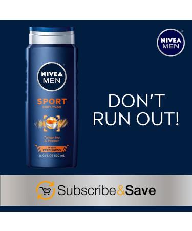 NIVEA MEN Sport Body Wash 16.9 Fl Oz - Pack of 3 | Energizing Shower Gel Bundle - Buy Online on SooperMarket.com