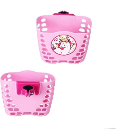 MINI-FACTORY Cute Cartoon Pink Unicorn Scooter Basket for Kids - Front Handler Bar Carrying Accessory for Girls - Buy Online on SooperMarket.com