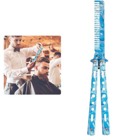 Comb Trainer Stainless Steel Unsharpened Slice Butterfly Training Comb for Beginner Aqua Blue Practice Comb Trainer - Buy Online on SooperMarket.com
