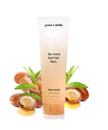 Rescue My Hair Mask - Vegan Hair Mask For Dry Damaged Hair And Growth - Straight Wavy Or Curly Hair Mask - Hydrating Argan Oil Deep Conditioner For Dry Damaged Hair - Hair Masque by grace and stella (300ml) 10.14 Fl Oz (...