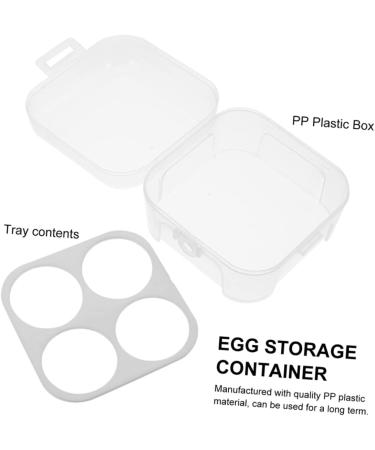 Fridge Egg Container 2pcs Box 4 Grid Egg Storage Box Plastic Pallet Empty Egg Carton re-usable - Buy Online on SooperMarket.com