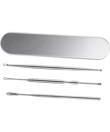 Stainless Steel Ear Spoon Set - 3pcs T Tool Earmuffs Ear Cleaners Kit for Ear Wax Removal - Buy Online on SooperMarket.com