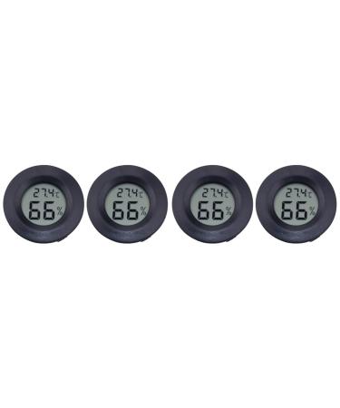 POPETPOP 4 pcs humidity gauge bearded dragon tank accessories humidity monitor gecko tank accessories indoor temperature gauge digital humidity meter Temperature and humidity meter crawl mediumx2pcs Blackx2pcs