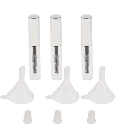 3 Pieecs 4 ml Empty Mascara Tube w/Eyelash Wand Brush Rubber Inserts and Funnels Set for DIY Mascara Refillable Containers for Travel - Clear as described - Buy Online on SooperMarket.com