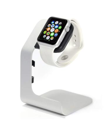 Tranesca Watch Charger Stand Holder Dock for Series 8/7 / 6/5 / 4/3 / 2/1/ SE (38mm / 40mm / 41mm / 42mm / 44mm / 45mm) - Silver Grey - Must Have Watch Accessories