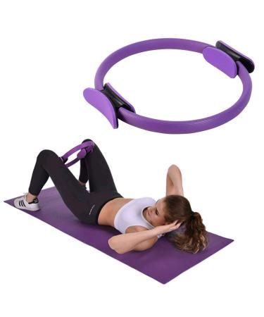 Pilates Ring Resistance Ring double handle Pilates Yoga Rings Exercise Rings Dual Grip Magic Exercise Circle for Fat Burning Core Training Thigh Trainer Violet