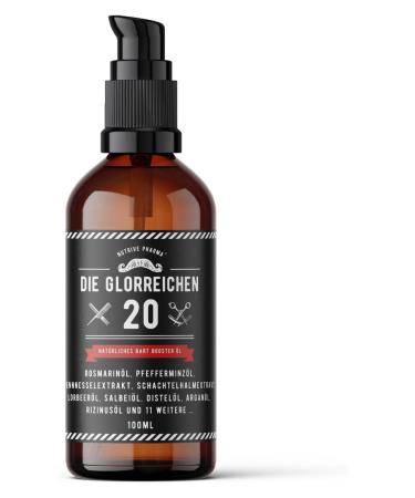 G-20 beard oil 100ml rosemary oil mint oil bearing growth oil with nettle oil box oil sage oil laurel oil castor oil argan jojoba vitamin E and more original serum for a long and thick beard 100 ml (1 Pack)
