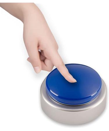 Talking Alarm Clock with Volume Control -Press Big Button Speaks The Time, Date and Day - Perfect for The Blind, Elderly or Visually Impaired Blue