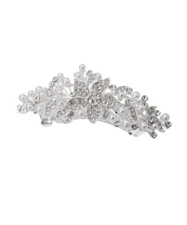 BELLIFFY Rhinestone Hair Clip Flower Hair Clip Hair Barrettes for Women Thick Hair Girl Headdress Hair Accessory Hairpin for Women Womens Barrettes for Hair Hair Clips Dipper Iron