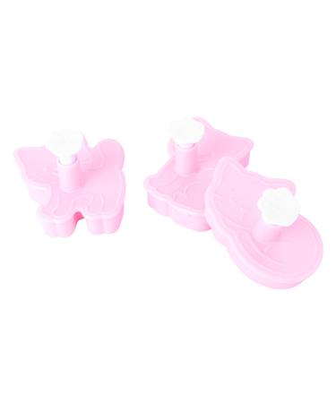 Zerodeko 6 Pcs Biscuit Mold Cat Cookie Baking Supplies Animal Baking Molds Cake Cookie Silicone Unique Cookie Cutters Hanging Transparent Bin Small Fudge 3D Muffin Silica Gel Pack 8x7.5cmx2pcs Pinkx2pcs
