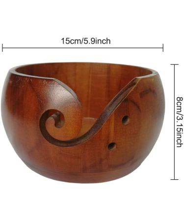Beiyoule Handmade Bamboo Yarn Bowl - Knitting Wool Holder for Crochet and Embroidery - Wine Red - Buy Online on SooperMarket.com